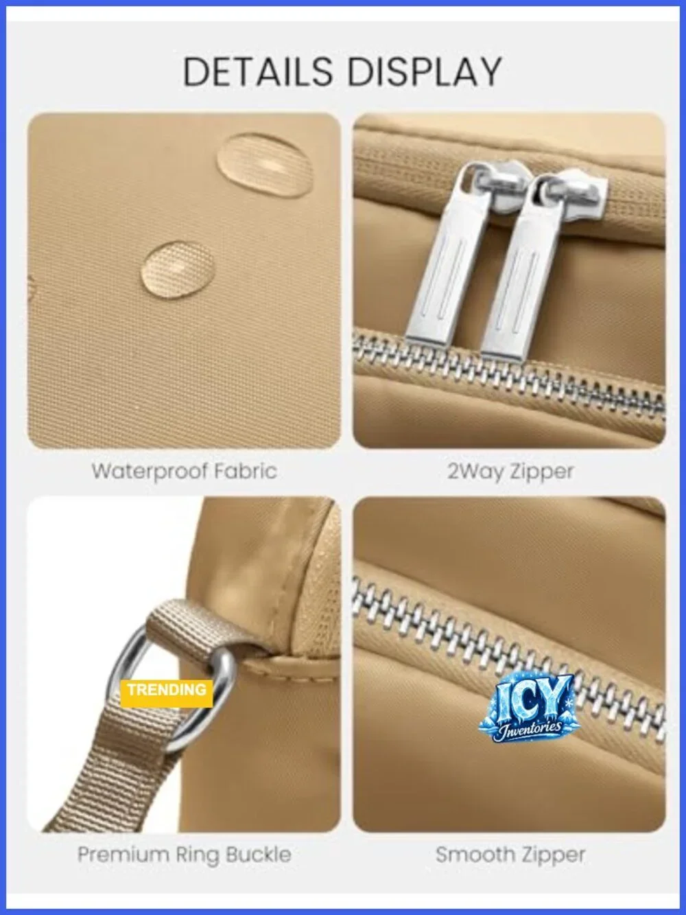 Compact Anti-Theft Nylon Crossbody Bag with Adjustable Strap